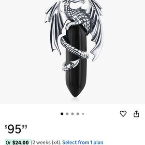 REDSUN Dragon Necklace for Women Men 925 Sterling Silver Black Obsidian